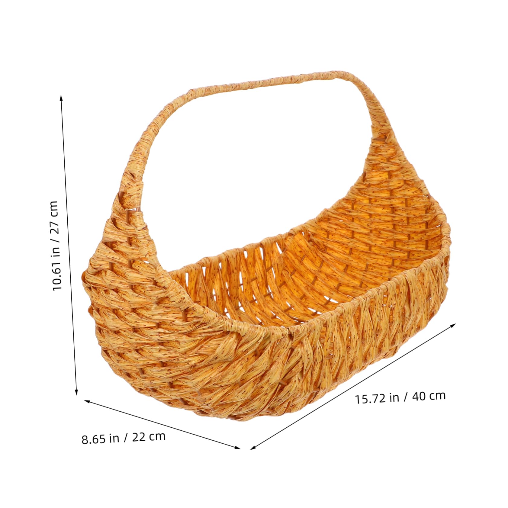 Sosoport Cesta de Mano Tejida para Picnic y Jardín Organizador Portátil para Cesta Artesanal Resistente con Estructura para Eventos y Almacenamiento Multifuncional Reutilizable