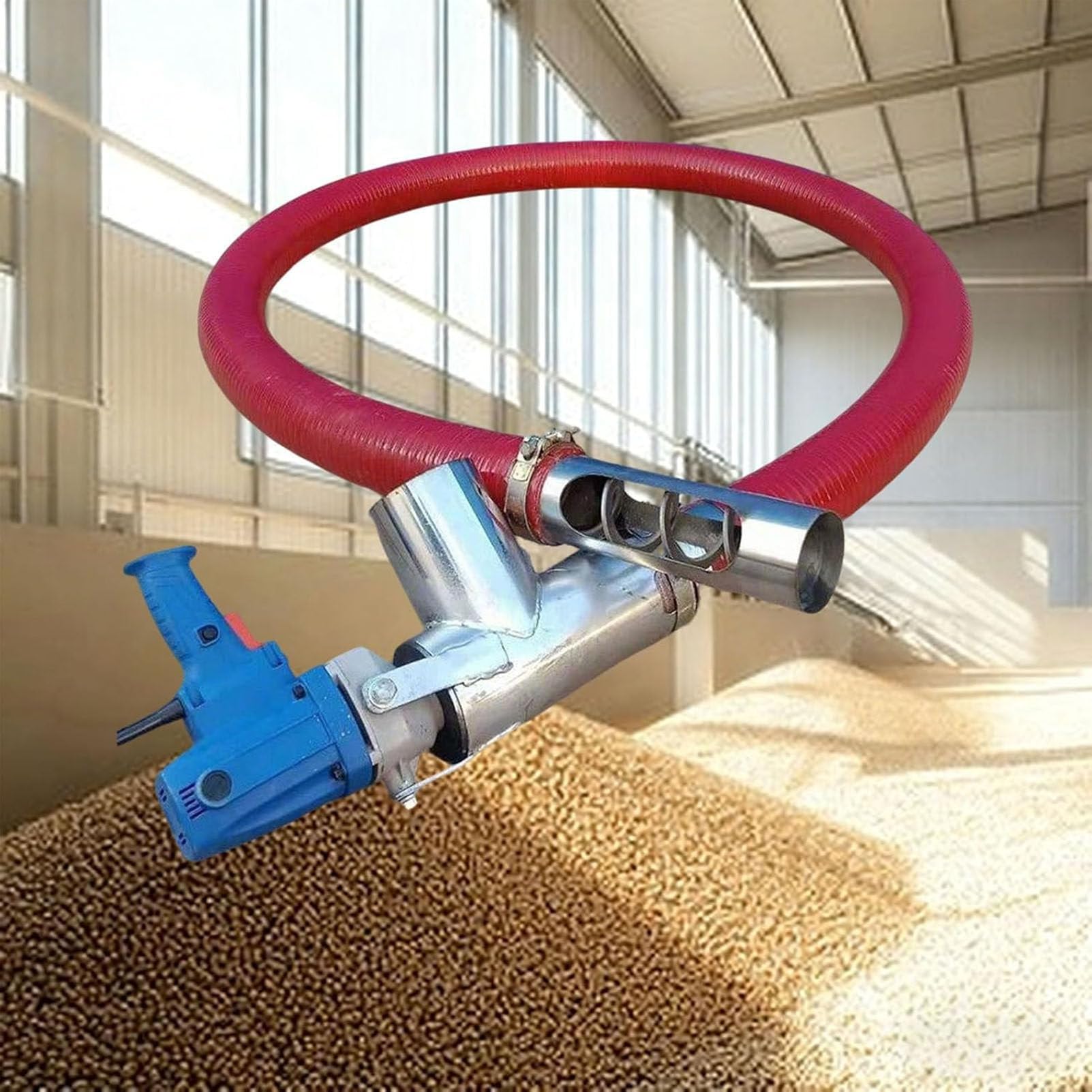 Caibendss 1.5M Granule Conveyor for Grains, Powder, and Granules. 2000W Screw Conveyor for Farms. Grain Suction Machine for Various Grains, Cement, and Pellets.