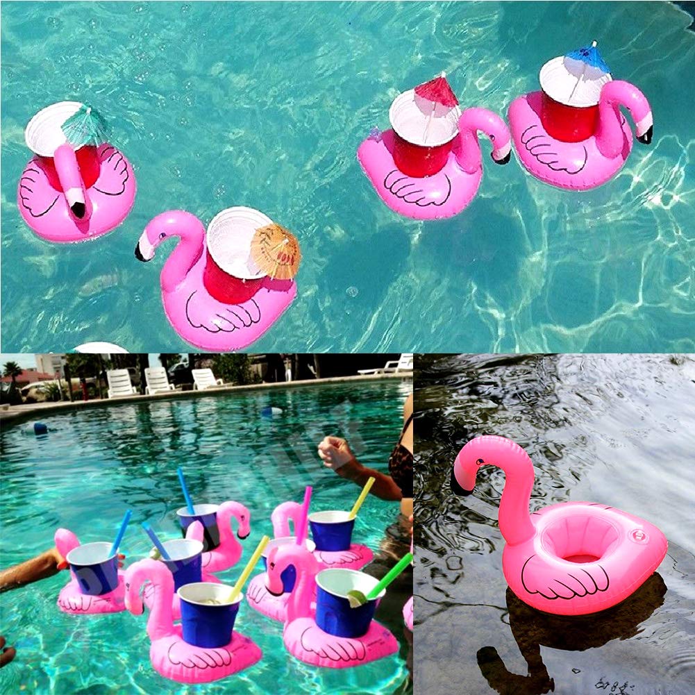 11-teiliges Set Aufblasbare Getränkehalter Flamingo-Design – Für Pool, Strand & Partys