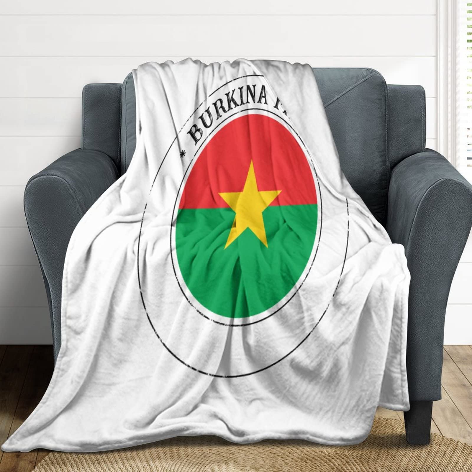 Couverture flanelle Burkina Faso plaid haut de gamme doux et léger de chambre