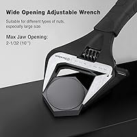 Vista 5 de DURATECH Juego de llaves ajustables de 10 pulgadas y 3 piezas de llaves de tubo recto de aluminio resistente, 10, 14, 18 pulgadas