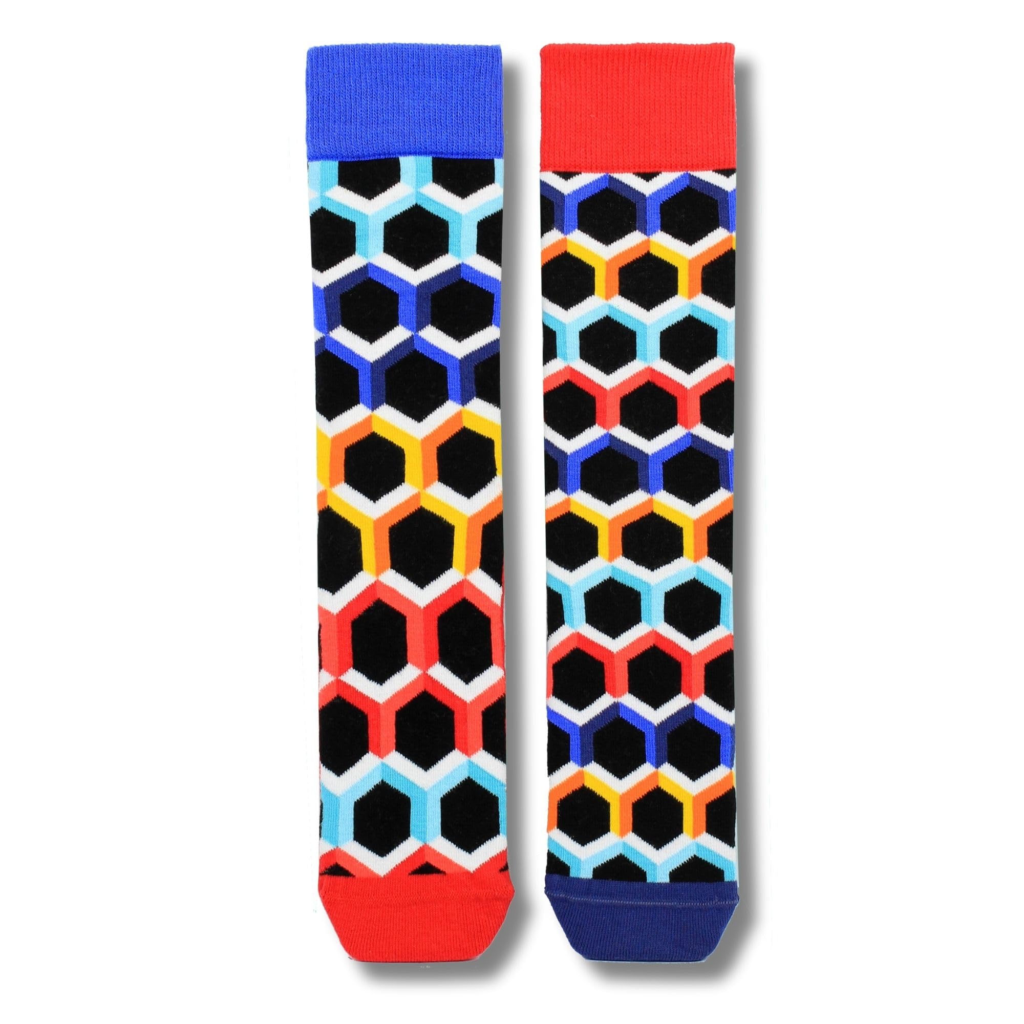 United Oddsocks Men's Odd Pair Otis Socks – 1 Mismatched Pair of Fun, Colourful Geometric Patterns – UK 6–11, EUR 39–46, US 7–12 – Bright, Bold Novelty Gift for Men, Brothers, Dads or Friends