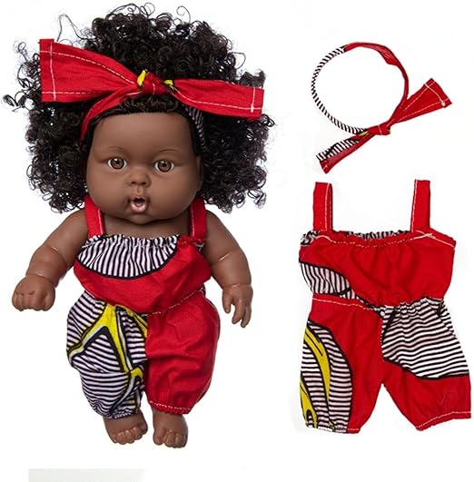 ZIYIUI Black Dolls 20cm Doll Reborn Babies Fashion African