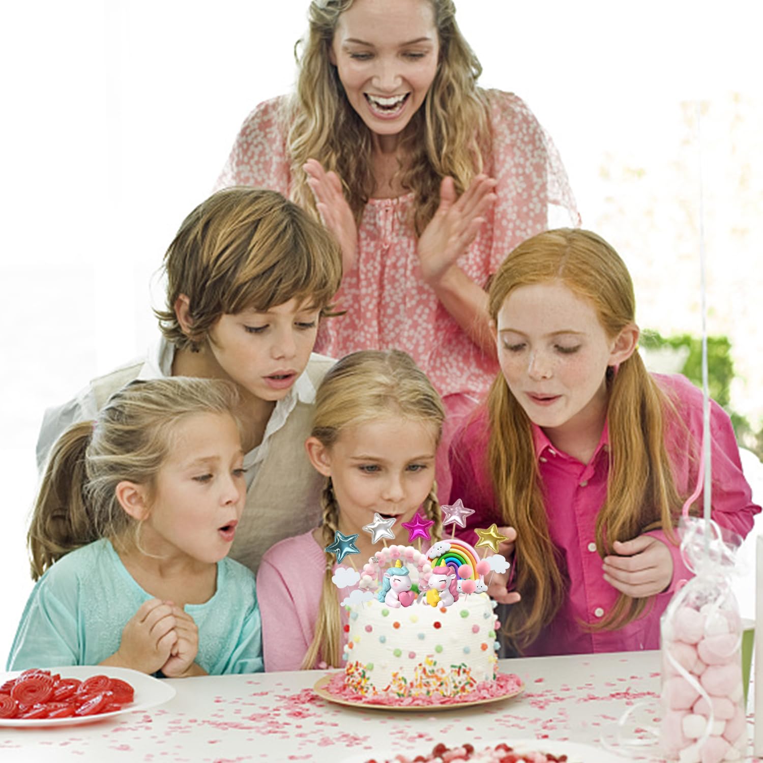 34-teiliges Regenbogen-Pferde-Kuchen-Deko-Set – Bunt, Süß & Wiederverwendbar Für Kindergeburtstage