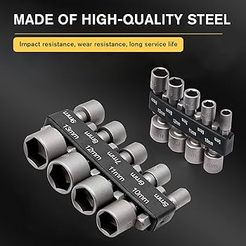 Jeu De 9 Douilles Hexagonales 5-13mm Avec Tournevis - Acier Chrome-vanadium - Outillage Bricolage