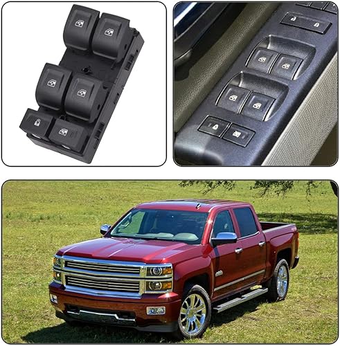Miniatura 5 de Obaee Botón de control de alimentación para interruptor de ventana compatible con Chevy Silverado 1500 2014-2021, Chevrolet Silverado y GMC Sierra