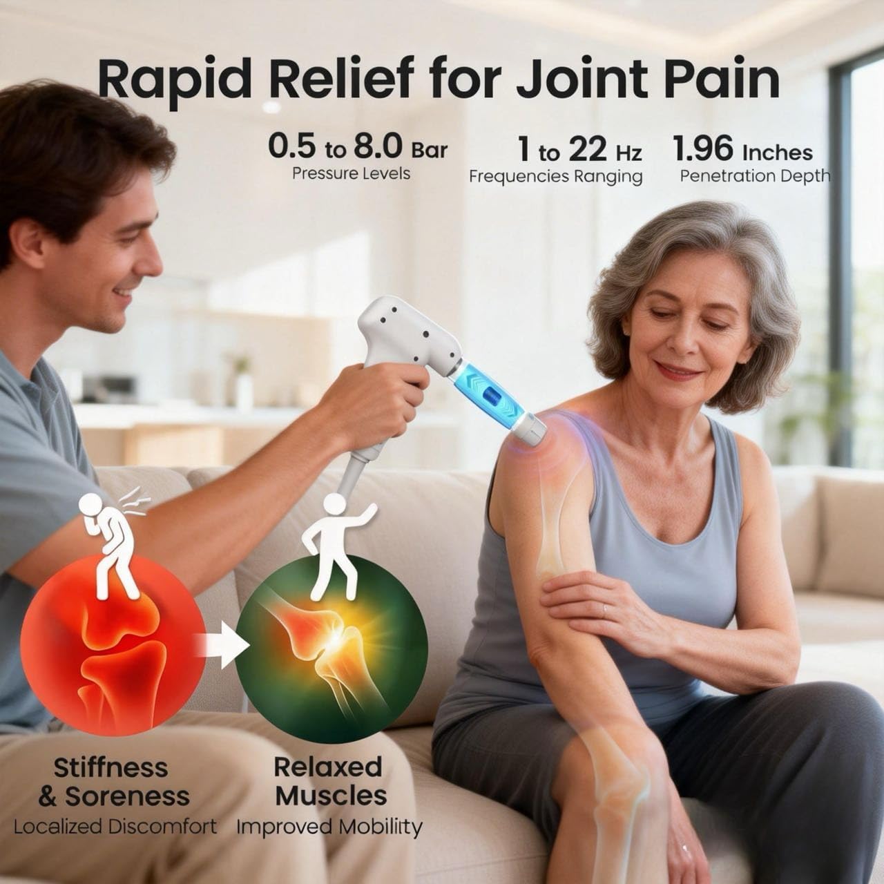 2026 Shockwave Therapy Machine Professional ESWT, Efficient Pain Relief for Joint and Muscle, Shockwave Therapy for Back and Shoulder, Effective for Golfer's Elbow, Rotator Cuff Pain