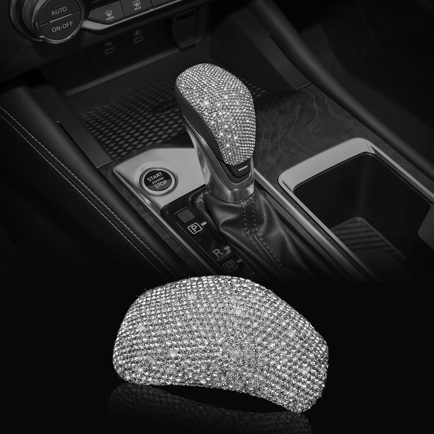CONGCONG Gear Shift Knob Cover Trim car Interior Accessories Crystal Gear Shifter Knob Cover Compatible with Nissan Sentra Altima Kicks 2019 2020 2021 2022 2023.