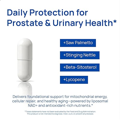 Miniatura 5 de Liposomal NAD Supplement for Men – NMN Supplement Nitric Oxide Prostate Health Supplements with Resveratrol, CoQ10, L Citrulline and Lycopene for