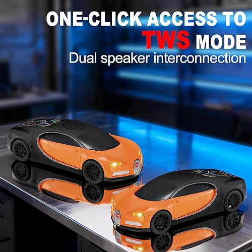 Miniatura 5 de WS-660 Hypercar Replica Altavoz Bluetooth con pantalla LED Starry-Sky, portátil con sonido HD, luz de fiesta LED, emparejamiento TWS, reproducción