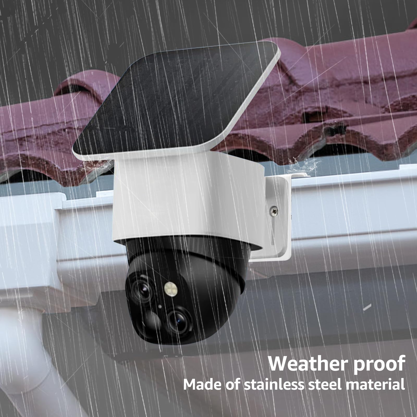 2 Stück Dachrinnenhalterung Kompatibel mit Eufy SoloCam S340/E30/4G LTE Cam S330, Überwachungskamera Halterung Ohne Bohren, Wetterfeste Edelstahl Kamera Wandhalterung für K-Stil Dachrinnen