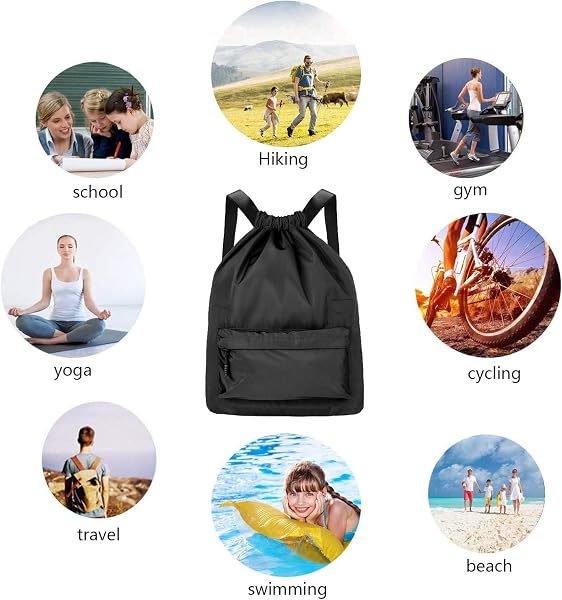 Comius Sharp Sac à Dos Cordon, Sac de Sport Unisexe pour la Natation/Surf/Voyage/randonnée/Yoga - 4