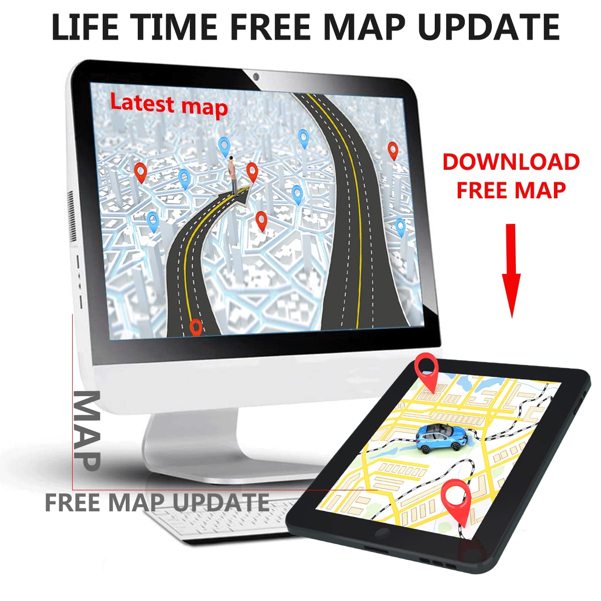 Sat Nav for Cars and Trucks UK 2025, 7 Inch HD Touchscreen Truck SatNav with Free Lifetime Maps Update, Offline GPS Navigation for HGV, Lorry, Van, 3D/2D Navigation, Multi-Language Support — view 2