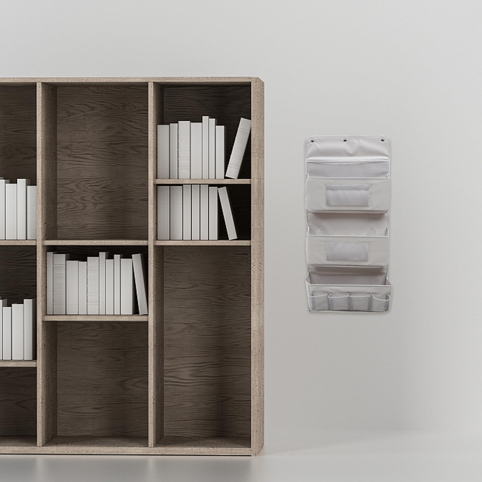 TOPBATHY Bolsa De Almacenamiento Colgante para Armario y Puerta, 3 Capas, Tela Gris, Organizador De Pared para Hogar, Dormitorio y Sala, Práctico Espacio De Guardado
