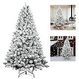 HASTHIP® 150cm Christmas Tree for Home Decor with 350 Branches, Premium Artificial Snow Christmas Tree for Christmas, Office School House Restaurants Store Decoration, DIY Assembly Xmas Tree 2ft 7in