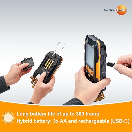 Miniatura 4 de Testo Calibres colectores 570s HVAC  Medidor de micras para medición a largo plazo en aire acondicionado, bombas de calor  Válvula de 4 vías HVAC de