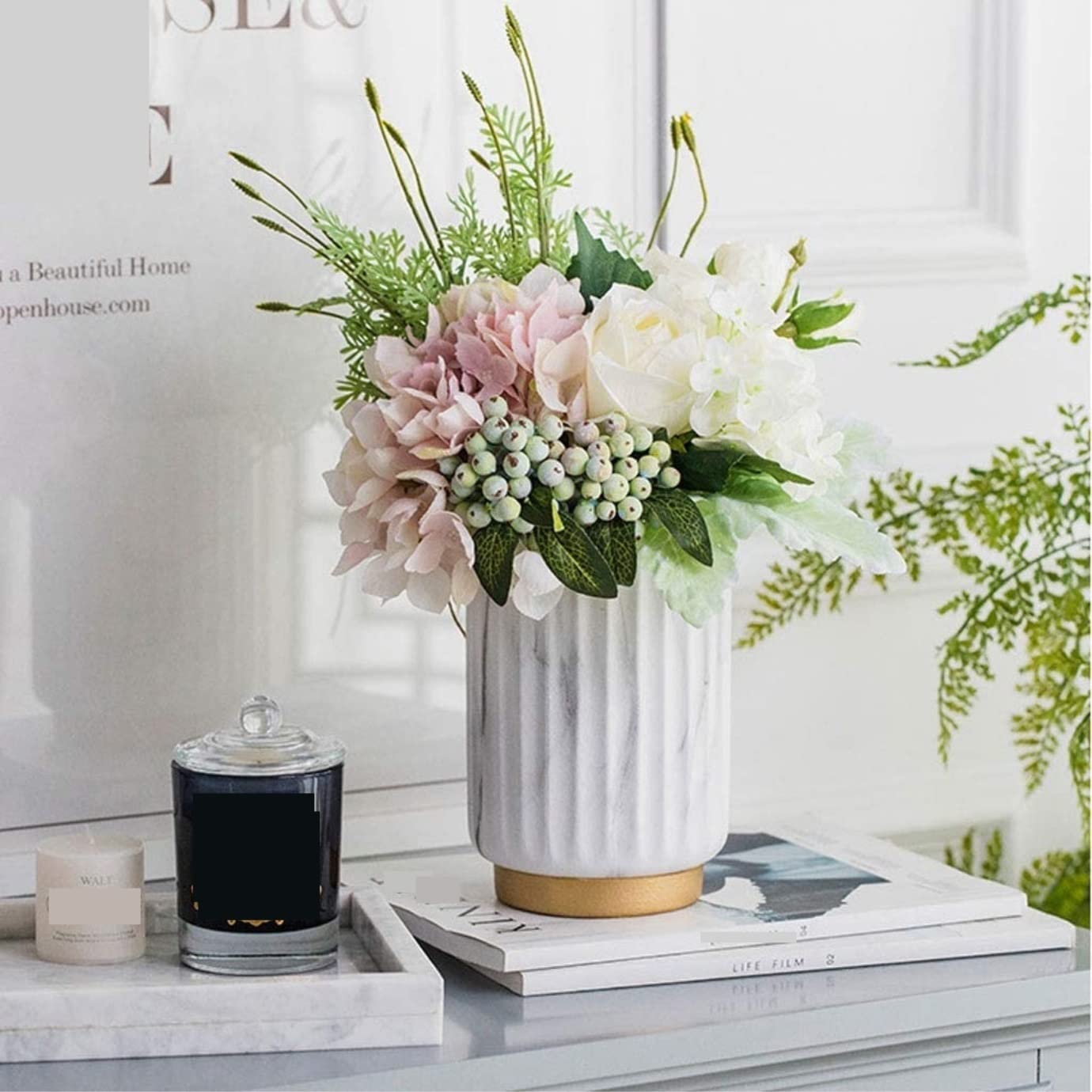 Künstliche Blumen Wunderschön Künstliche Blumen Geburtstag Zuhause Hochzeit Dekoration Kunstblumen Vase Set Künstliche Blumen wie Echt