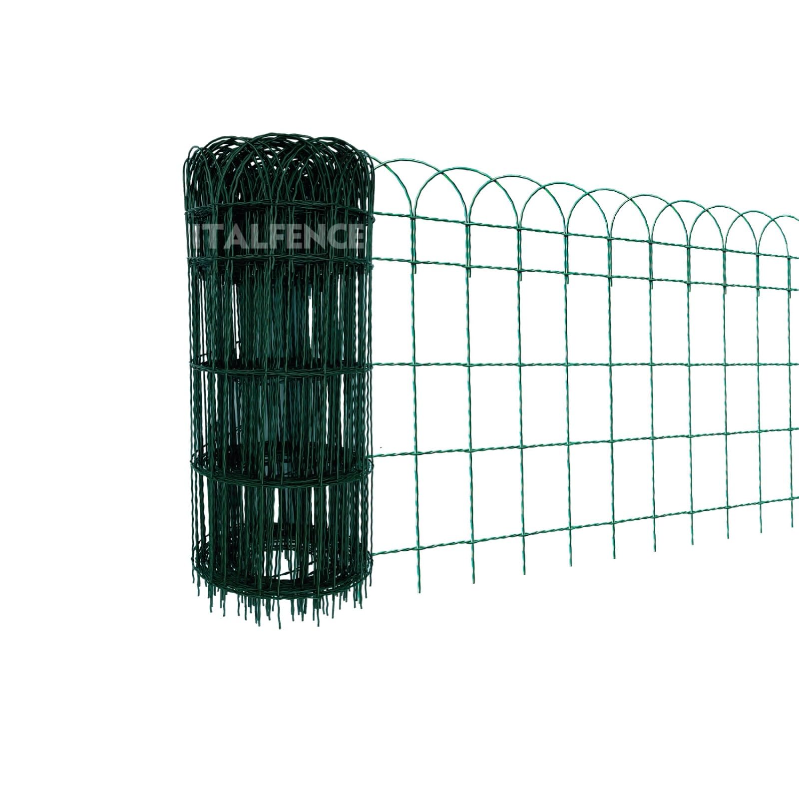 Bordure de jardin décorative, galvanisé et plastifiée, Clôture de jardin (Toutes les hauteurs) [H 65cm, 10m]