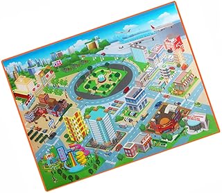 AOKWAWALIY Tapete De Bebê Tapete De Jogo Da Cidade Tapete Grosso Tapete De Bebê Tapete De Tráfego Para Crianças Tapete De Bebê Tapete De Jogo Vida Urbana Tapete Divertido Mapa Da Cidade