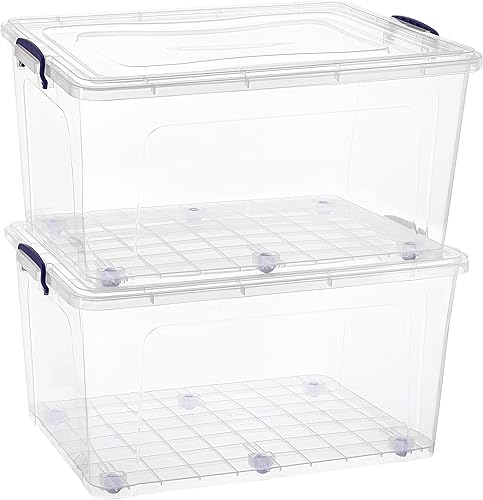 Miniatura 44 de Superio Cajas de almacenamiento transparentes con tapas, contenedores de plástico de 8.75 cuartos de galón para organizar, cajas apilables, sin BPA,