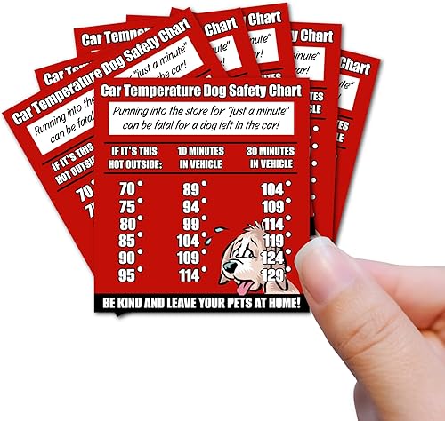 Set of 6 Glossy Print Dog Lover Activist Hot Cars Awareness Save the Dogs STICKERS Safety Air Conditioning Summer Risks