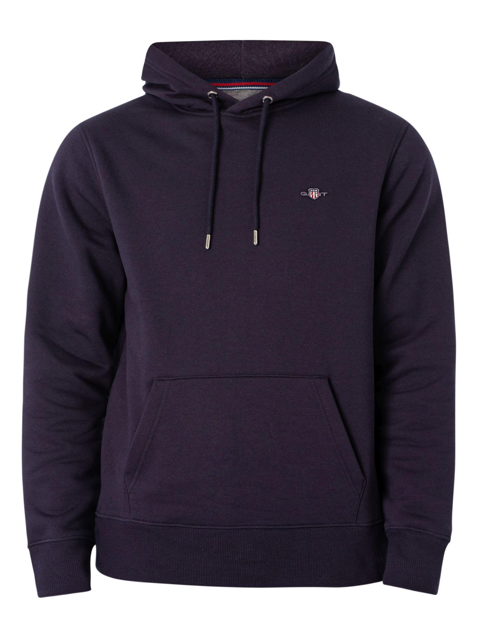 GANT Męski Zwykła Bluza Z Kapturem, Evening Blue, XL