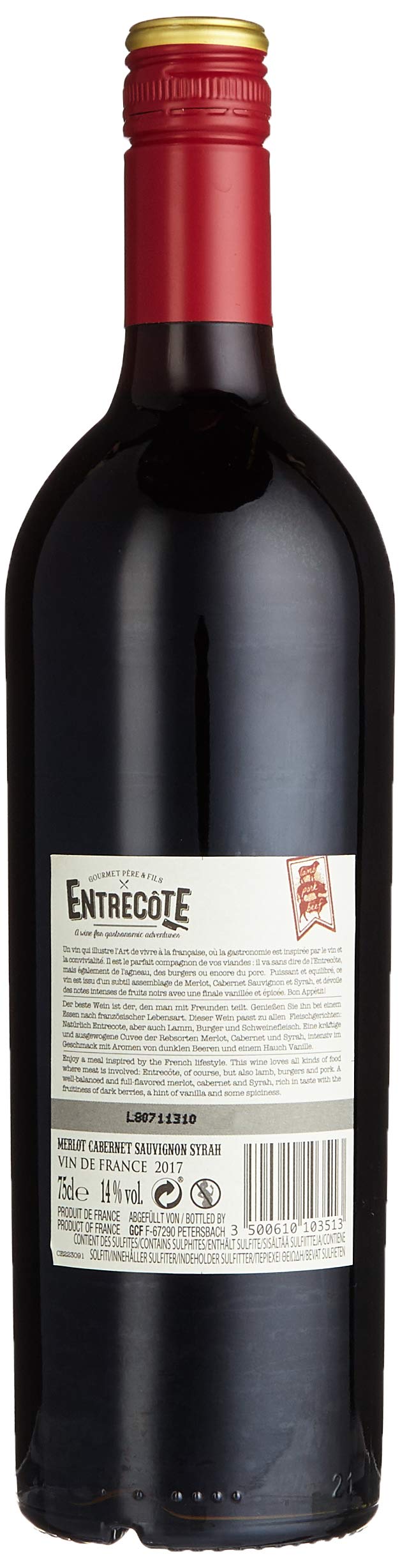 Entrecote Merlot Cabernet Sauvignon IGP Pays d'Oc (6 x 0.75 l)