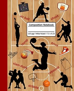Basketball Composition Notebook: Boys I Sports I Wide Ruled I 110 Pgs I Primary School Book