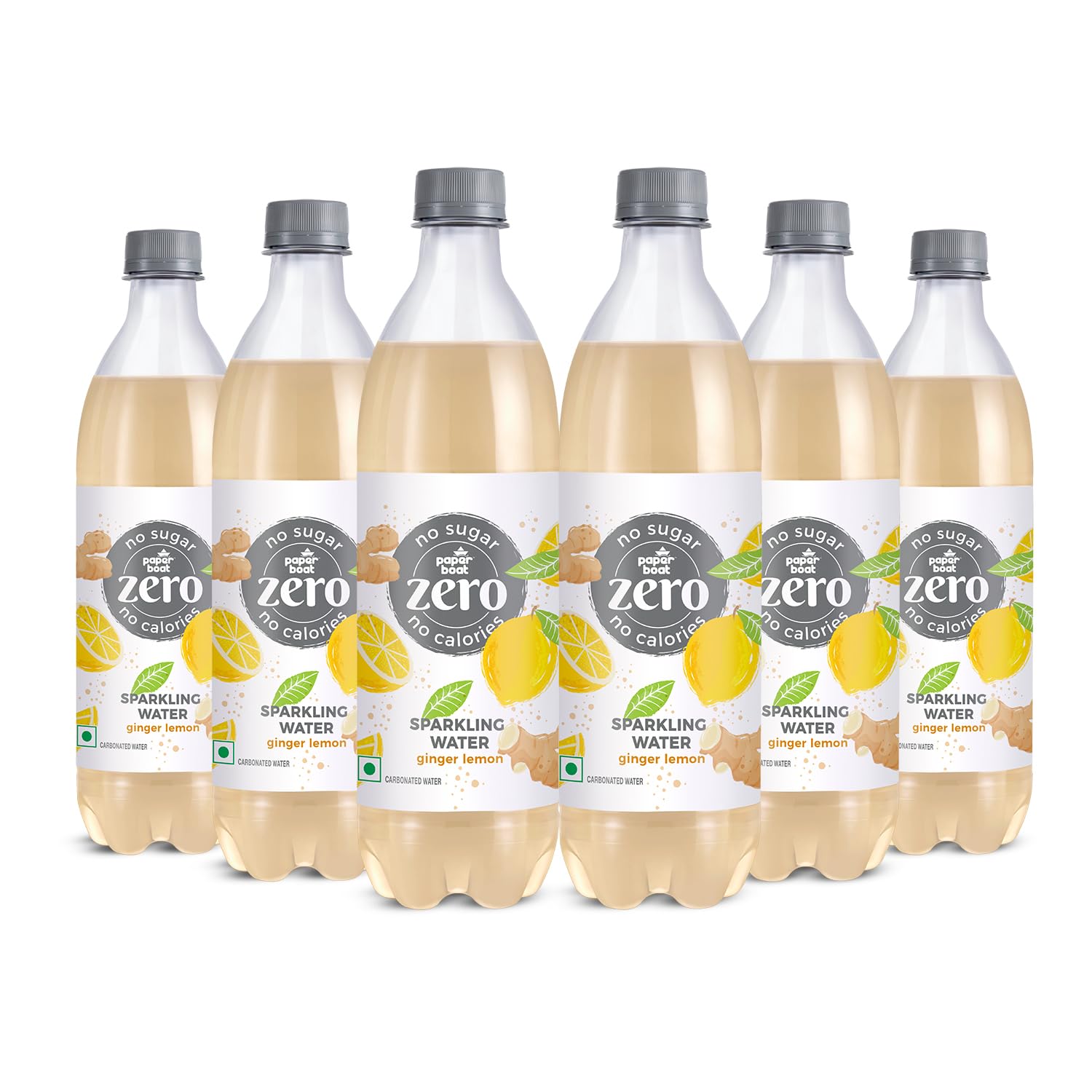 Paper Boat Ginger Lemon Sparkling Water, Pack of 6, 600ml Each | Carbonated Water | Zero Sugar, Zero Calories I Sugar Free Paper Boat Ginger Lemon Sparkling Water, Pack of 6, 600ml Each | Carbonated Water | Zero Sugar, Zero Calories I Sugar Free