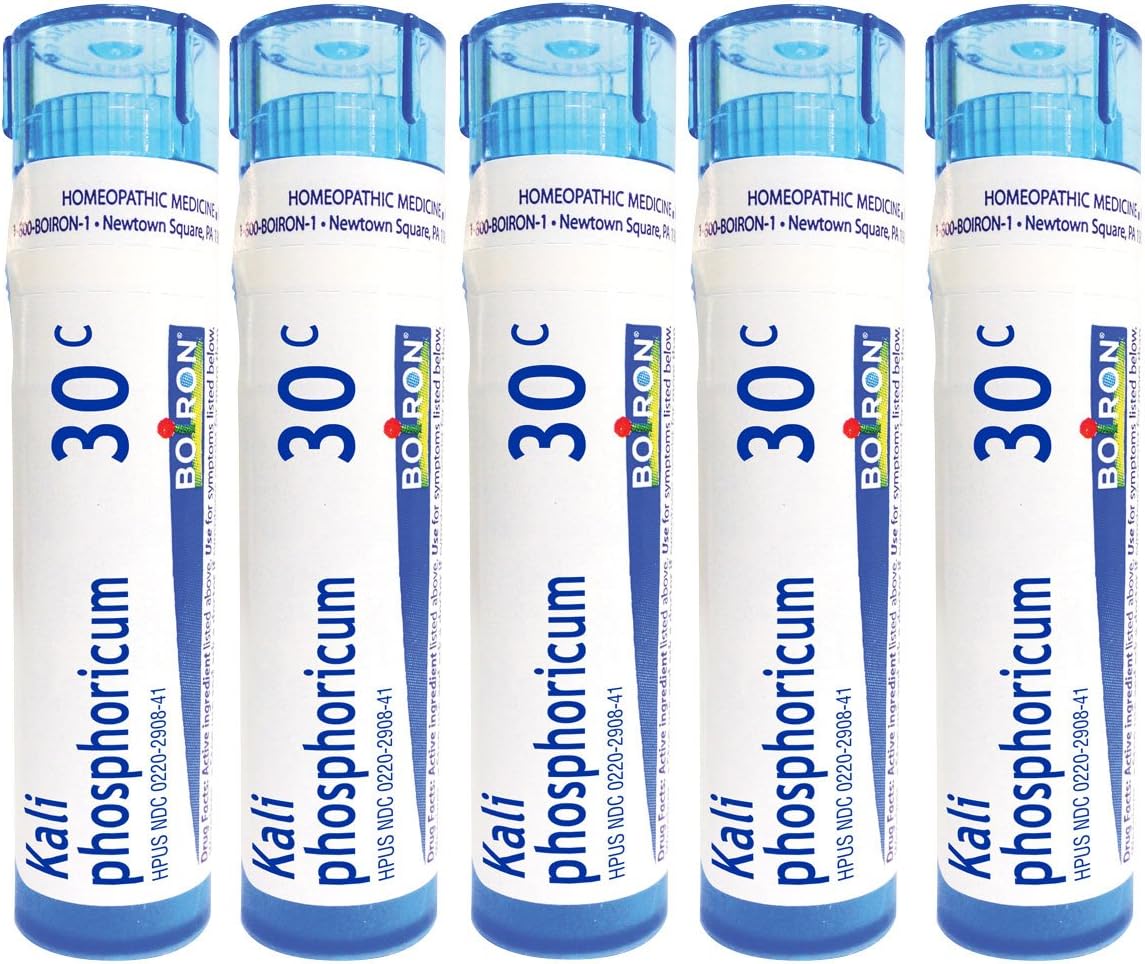 Boiron Homeopathic Medicine Kali Phosphoricum, 30C Pellets, 80-Count Tubes (Pack of 5)
