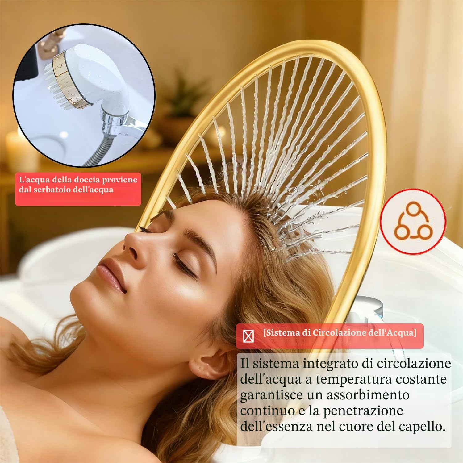 Lavatesta Portatile per Parrucchieri, Lavatesta per Disabili con Serbatoio 60L + 20L Serbatoio Rreflui, Lavateste Portatili Casa, Dotato Inalatore Vapore, Adatto Spa Saloni Parrucchiere, Bianco