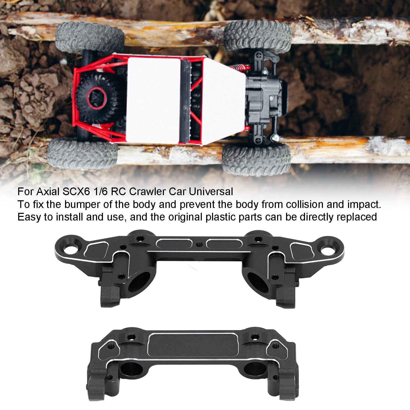 Pwshymi Uchwyt Zderzaka RC do Samochodu Gąsienicowego Axial SCX6 (Czarny)
