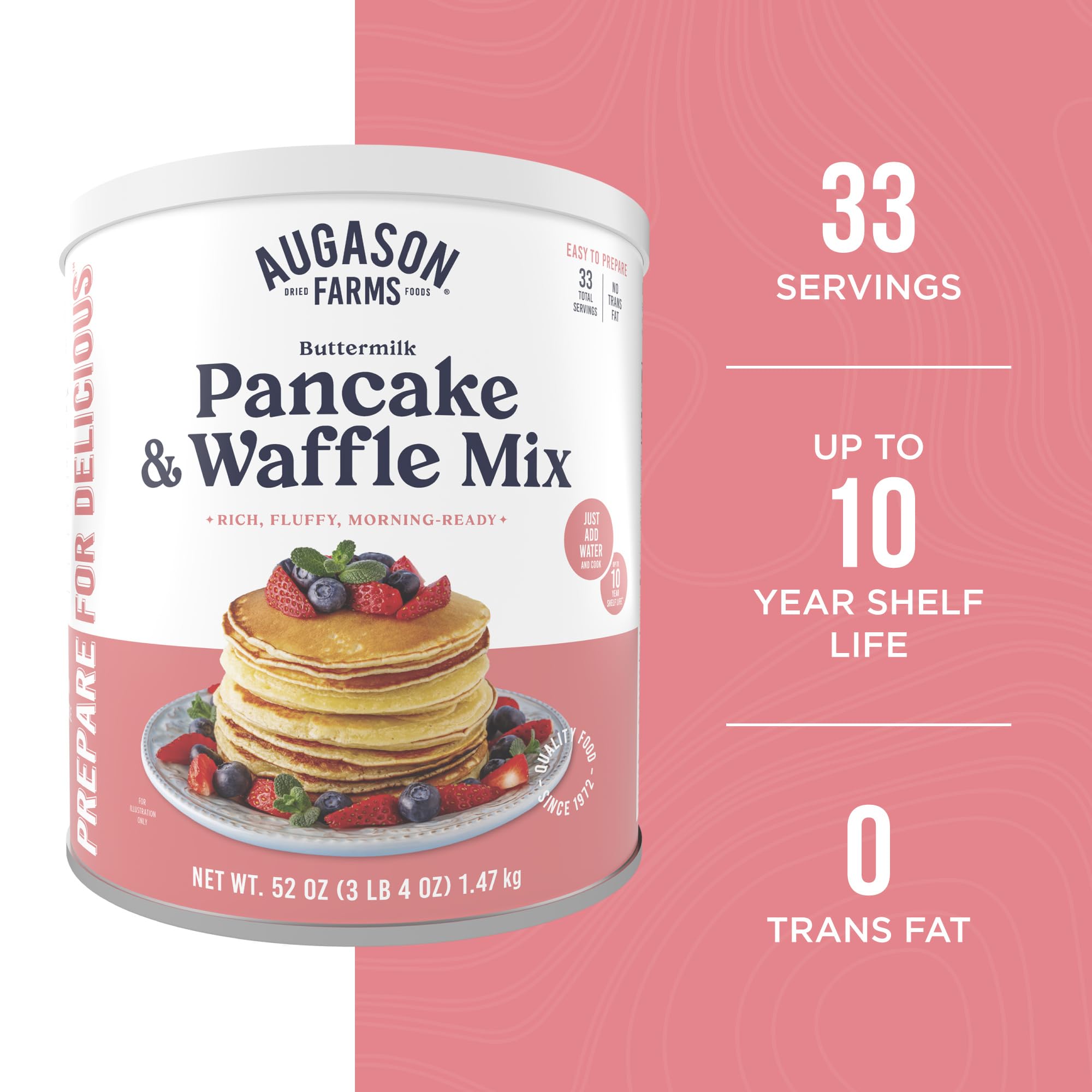 Augason Farms Buttermilk Pancake Mix #10 Can, 52 oz