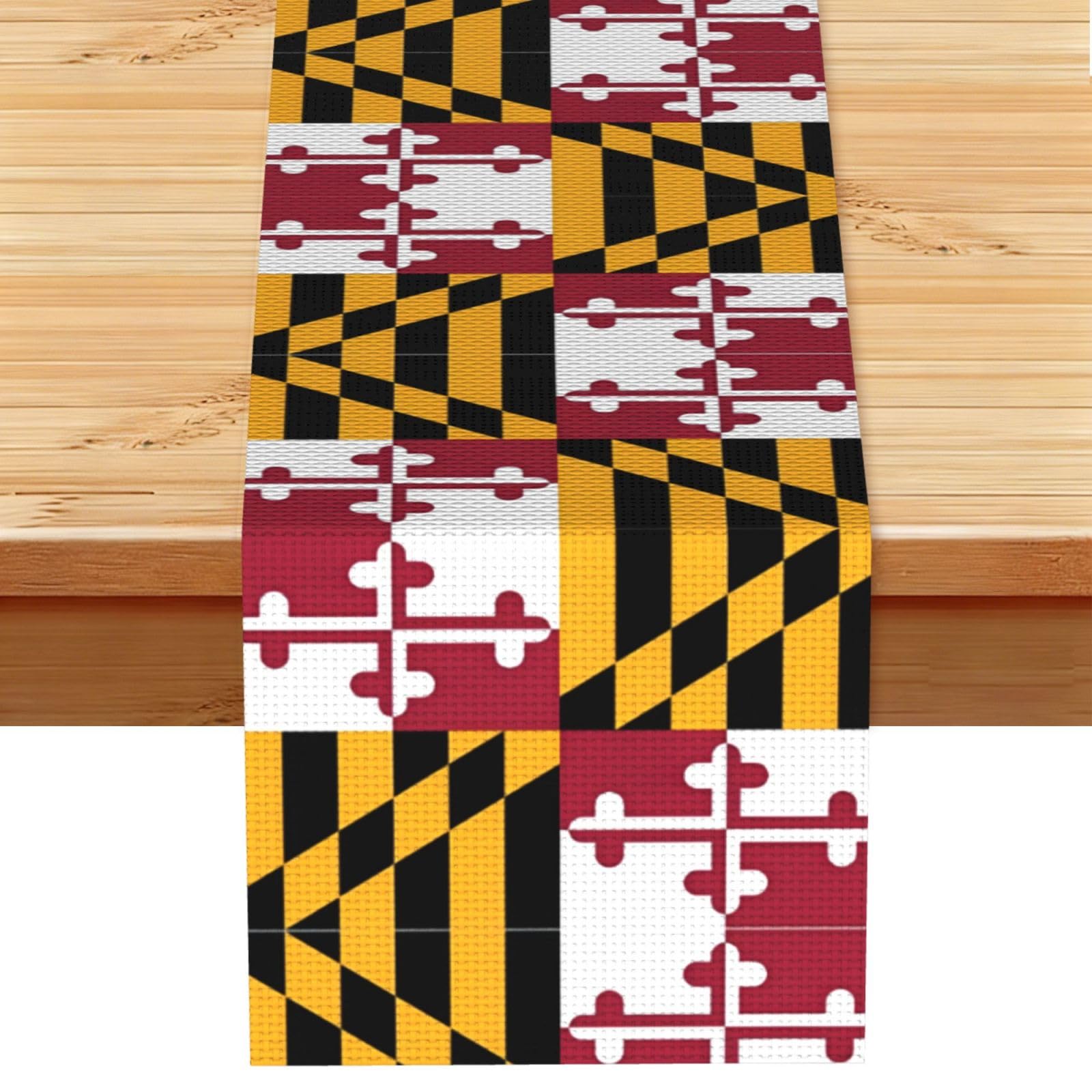 Flag of Maryland Print Table Runner World Cup-Themed Dining Table Decor for Coffee Dining Table and More