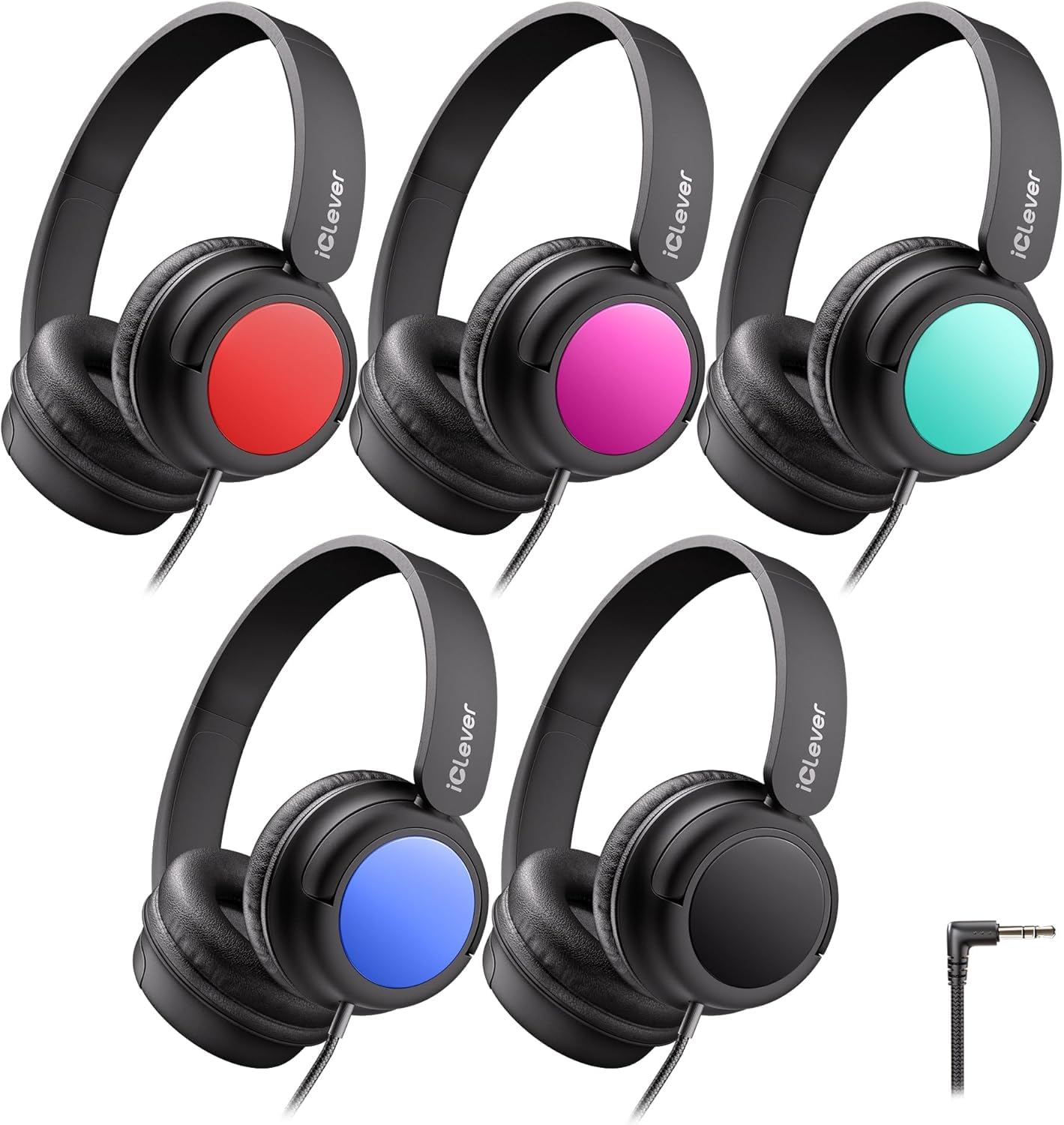 iClever Kids Headphones Bulk 5 Pack