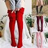 christmas stockings for women women's thick cable knit high boots socks autumn winter leg warmers extra long stocking for women autumn winter leg warmers