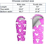 ANJ Outdoors 32F-59F Youth and Kids Sleeping Bag | Indoor/Outdoor Boys and Girls Sleeping Bag | Mummy Style, Lightweight Sleeping Bag for Kids