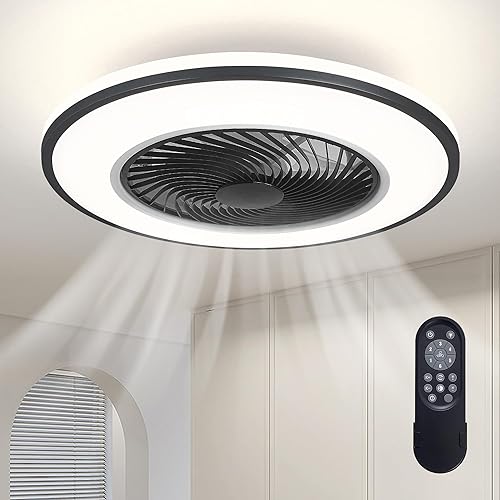 Miniatura 8 de Ventiladores de techo de 20 pulgadas con luces, ventilador de techo de perfil bajo con luz y control remoto, ventilador de techo de montaje