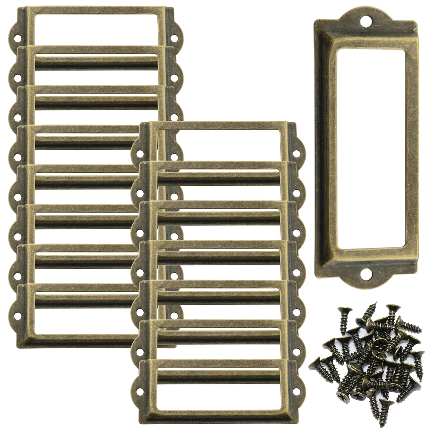 Porta Etichette In Metallo Per Cassetti E Armadi - 16 Pezzi Con Viti Incluse - Foto 11