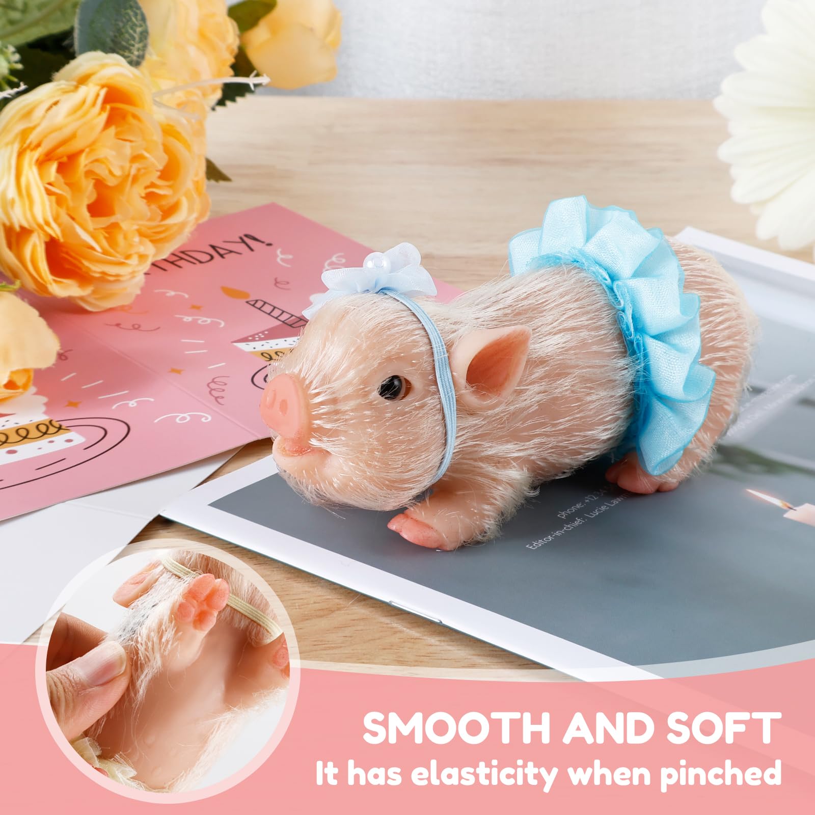 Abenduot 5 in siliconen varken poppen mini zachte simulatie huisdieren realistische biggetjes poppen met dieren speelgoed accessoires voor kinderen cadeau