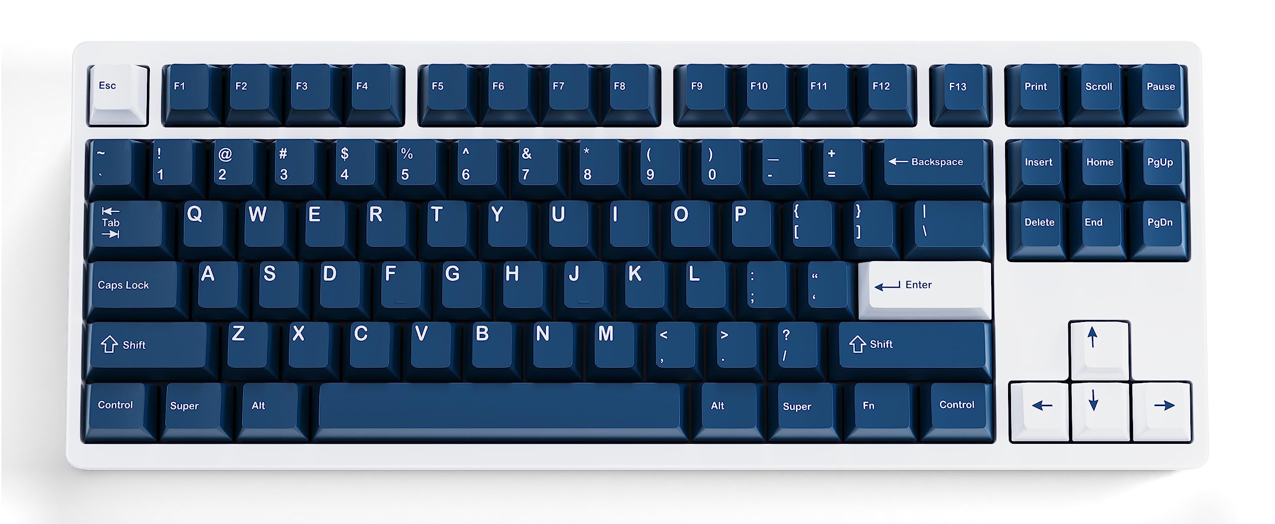 Amazon | kfaPBT ホワイトオンネイビー メカニカルキーボード用
