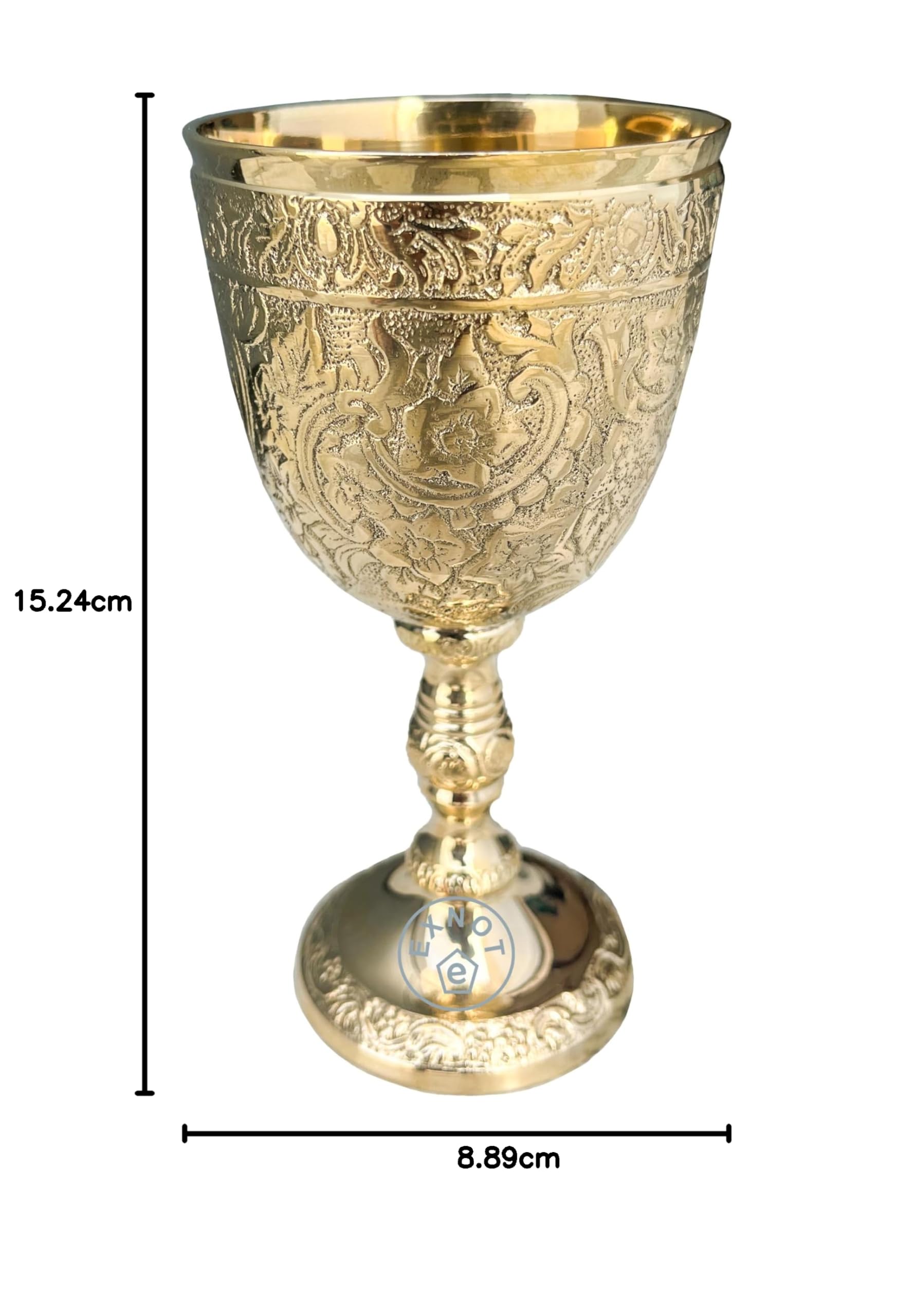 Verre à calice vintage en laiton | 1 tasse à vin royal du roi Arthur – Cadeaux médiévaux de la Renaissance pour communion, Noël, lot de 1 pièce de calice royal, église catholique, baptême,