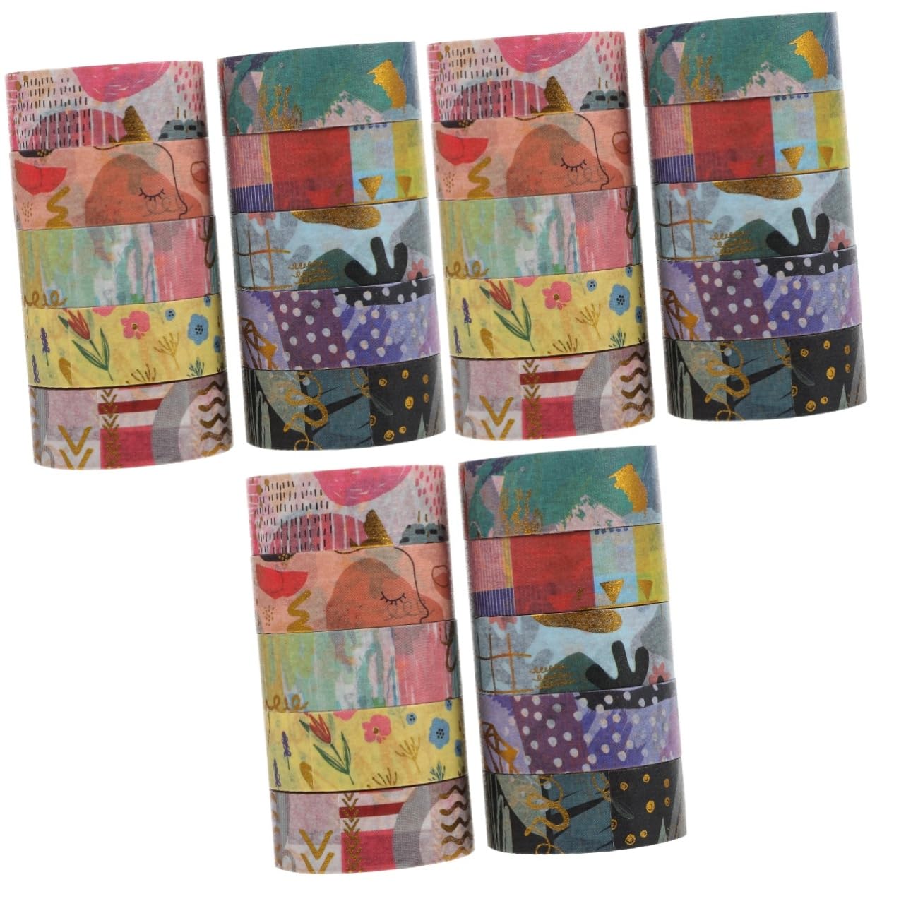 Lurrose 30rotoli Washi Tape Decorativi Geometrico Adesivo Per Scrapbooking e Decorazioni Creative