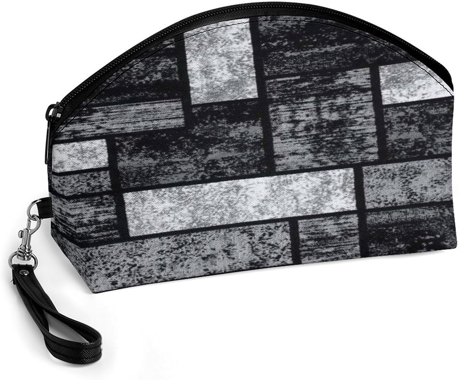 Abstract Gray Makeup Bag Large Capacity Cosmetic Bag for Women Portable Toiletry Bags for Skincare Water-resistant Cosmetic Case PU Leather Travel Cosmetic Organizer
