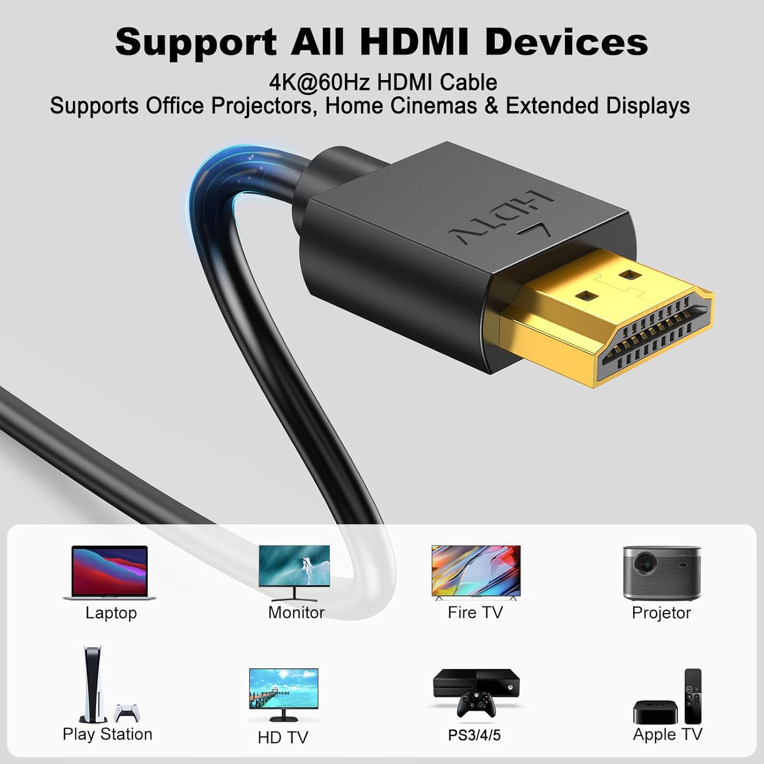 3 FT HDMI Cable 10-Pack Black, 4K HDMI Cord 3FT High Speed Shielded HDMI to HDMI 2.0 Cable with 4K@60Hz/2K@144Hz/ 1080P,HDCP 2.2, HDR, ARC for Laptop, Monitor, KVM, Splitter, PS5, PS4, Xbox, Soundbar