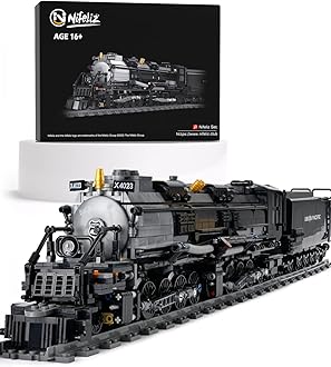 NifelizBadboy Steam Train Building Kit, Collectible Steam Locomotive Display Set, Large Train Set with Train Tracks, Top Present for Train Lovers (1608 PCS)