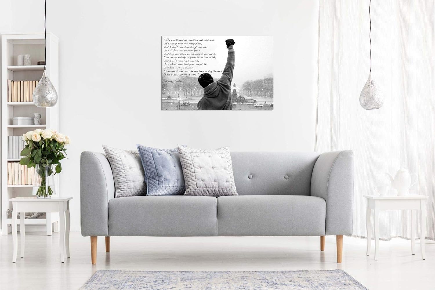 Rocky Canvas Print Hope Quote Canvas Wall Art Picture Print (24x16in)