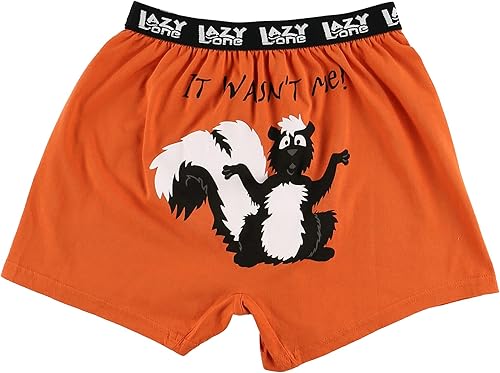 Lazy One - Bóxer corto con estampados de animales divertidos, ropa interior novedosa y divertida, regalos chistosos para hombres, calzoncillos bóxer