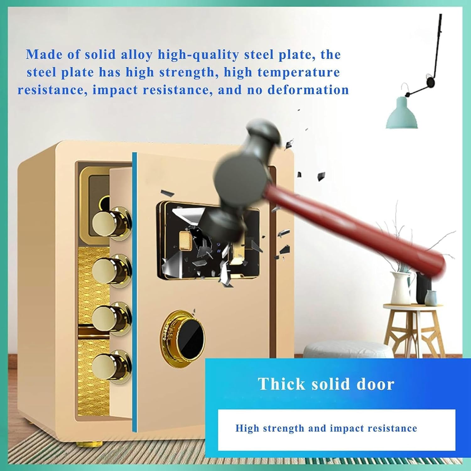 Box, Deluxe with Digital keypad, Solid Alloy Steel Security Safe ​for Office Home Hotel - Se Documents Jewelry Valuables
