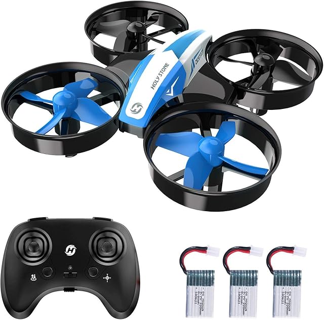 HOLY STONE HS210 Mini Drone for Kids and Beginners RC Nano Quadcopter Indoor Small Helicopter Plane with Auto Hovering, 3D Flip, Headless Mode and 3 Batteries, Great Gift Toy for Boys and Girls, Blue